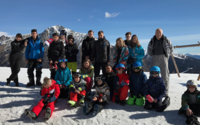 Schüler auf Skifahrt